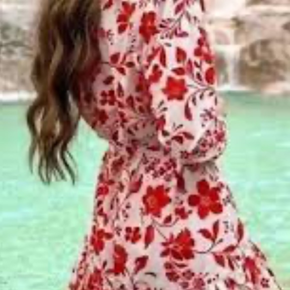 ZARA FLORAL PRINT DRESS Lapel collar dress with long sleeves Bloggers favorite - Picture 2 of 7
